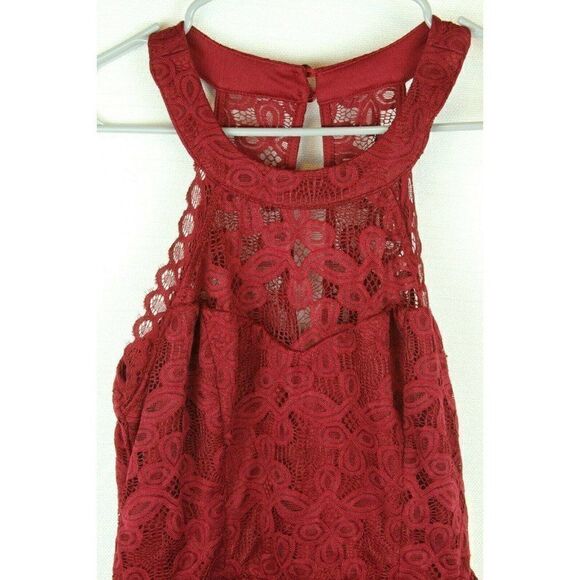 Altar'd State Juniors Dress Red Lace M - Picture 2 of 5